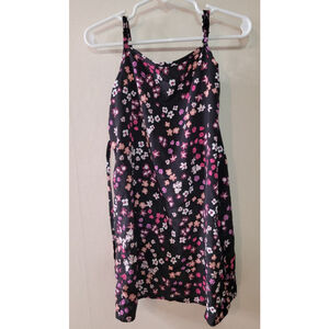 Girls Wonder Nation Dress Black/Pink Floral Print Size XS (4-5)